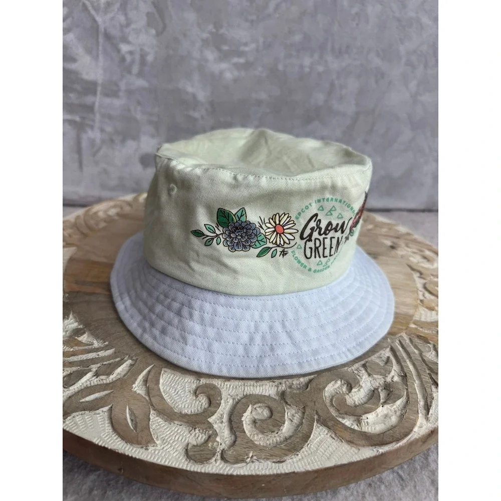 Disney Epcot Flower Garden Festival Grow Green Spirit‎ Jersey Bucket Hat Mint
